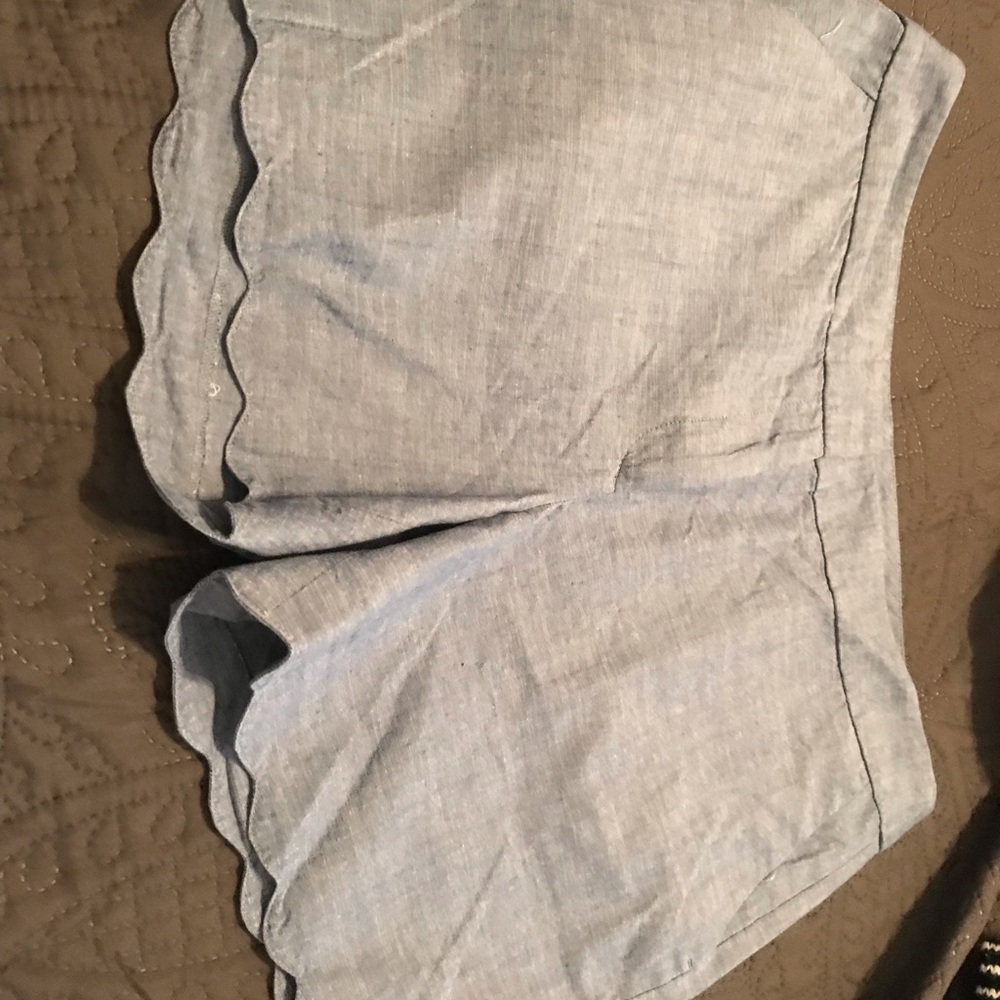 Light blue scalloped edge shorts